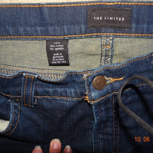 The Limited Denim Jeans Women's 12 S Dark Wash Flared vintage low-rise - Picture 4 of 7